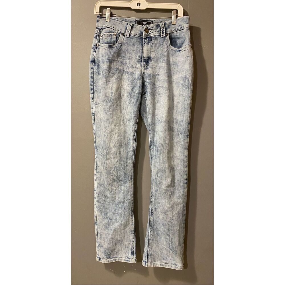 Cato High Rise Acid Wash Straight Jeans Size 8